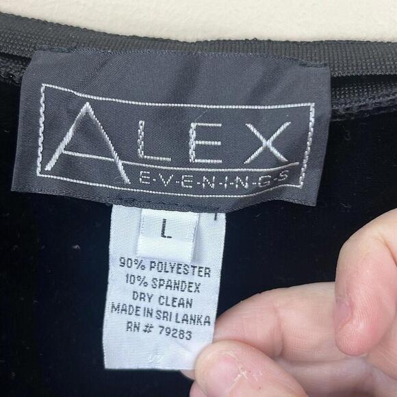 ALEX EVENINGS BLACK VELOUR A LINE MIDI SKIRT SIZE Medium - Picture 3 of 3
